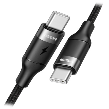 Comprar VEGER VG-CC02 Veger - Cable USB2.0 para portátiles - USB-C a USB-C - Cubierta de metal, Nylon trenzado  - Longitud 1.5m - Carga rápida PD100W | Color negro