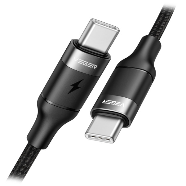 VEGER VG-CC02 Veger - Cable USB2.0 para portátiles - USB-C a USB-C - Cubierta de metal, Nylon trenzado - Longitud 1.5m - Carga