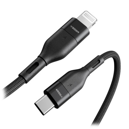 Comprar VEGER VG-CL01 Veger - Cable USB2.0 para portátiles - USB-C a Lightning - Cubierta de metal, Nylon trenzado  - Longitud 1.2m  - Carga rápida PD65W | Color negro