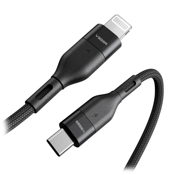 VEGER VG-CL01 Veger - Cable USB2.0 para portátiles - USB-C a Lightning - Cubierta de metal, Nylon trenzado - Longitud 1.2m - C