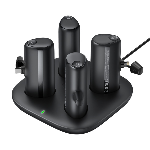 VEGER VG-W007 VEGER 4 power banks con base de carga - Capacidad 5000mAh / Power bank - Entradas POGO Pin, USB-C, Conector USB-C