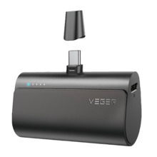 VEGER VG-W0556 VEGER Mini Power bank con LEDs  carga - Capacidad 5000mAh - Entrada USB-C, Conector USB-C - Salida Conector USB-C