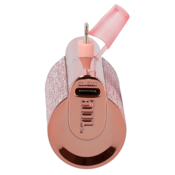 VEGER VG-W0573P-R VEGER Mini Power bank con LEDs carga - Capacidad 5000mAh - Entrada USB-C - Salida conector Lightning - Carga 1 (3)