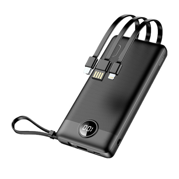 VEGER VG-W1116 VEGER Power bank con pantalla LCD - Capacidad 10000mAh - Entradas USB-C, Cable USB-A - Salidas USB-C USB-A y cabl