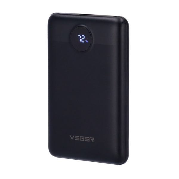 VEGER VG-W1140 VEGER Mini Power bank con pantalla LCD - Capacidad 10000mAh - Entradas USB-C, Micro USB - Salidas USB-C, USB-A -