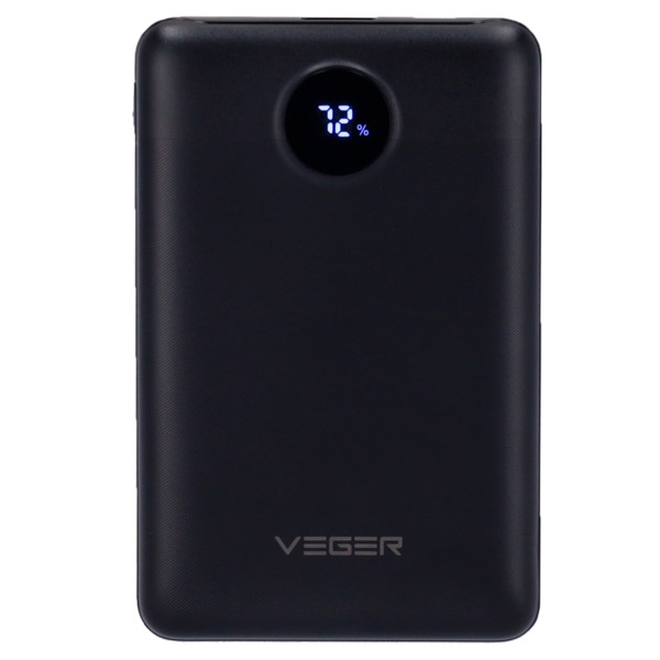 VEGER VG-W1140 VEGER Mini Power bank con pantalla LCD - Capacidad 10000mAh - Entradas USB-C, Micro USB - Salidas USB-C, USB-A  - (1)