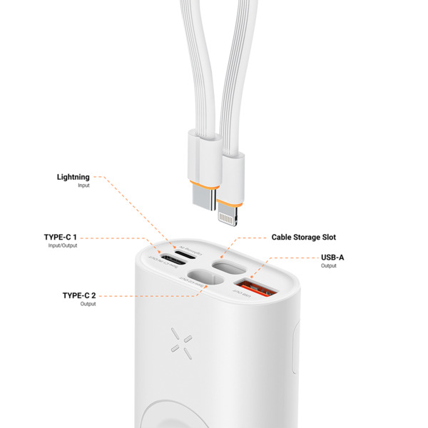VEGER VG-W1162S VEGER Mini Power bank con LEDs carga - Capacidad 10000mAh - Entradas USB-C, Lightning - Salidas 2x USB-C, USB-A, (1)