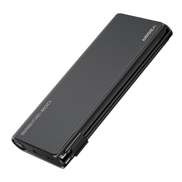 VEGER VG-W2503-T130 VEGER Power bank con pantalla LCD - Capacidad 25000mAh - Entradas USB-C y Cables Integrados - Salidas USB-C, (1)