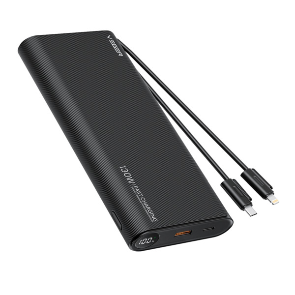 VEGER VG-W2503-T130 VEGER Power bank con pantalla LCD - Capacidad 25000mAh - Entradas USB-C y Cables Integrados - Salidas USB-C,