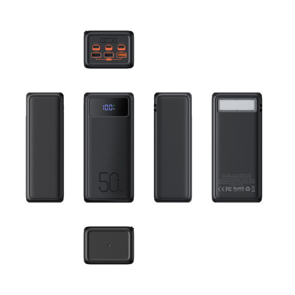 VEGER VG-W5001 VEGER Power bank con pantalla LCD - Capacidad 50000mAh - Entradas USB-C, Micro USB, Lightning - Salidas USB-C, 3x (3)