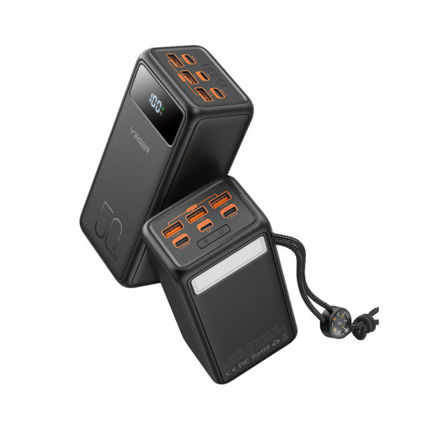 VEGER VG-W5001C VEGER Power bank con pantalla LCD - Capacidad 56000mAh - Entrada USB-C, Lightning - Salidas 2x USB-C, 3x USB-A - (1)