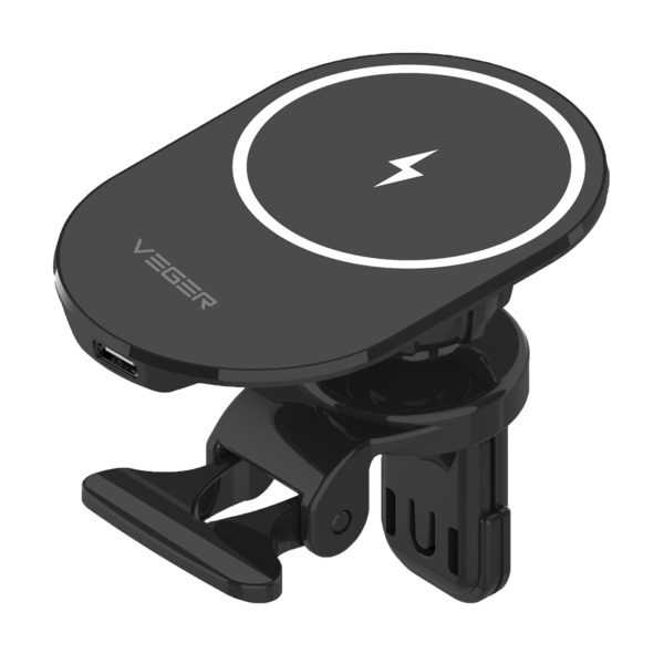 VEGER VG-Y38 Cargador inalámbrico VEGER - Potencia 15W - Entrada USB-C - Carga rápida - Salida inalámbrica - Para coches | Color (1)