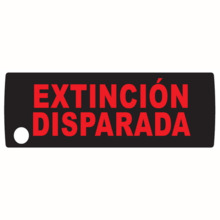 Venitem ET-VN59X-E2 Etiqueta para indicador de extinción serie VN59X. Texto "Extinción Disparada".