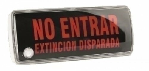 Venitem KIT VN5955PT Letrero indicador de extinción disparada. Portugués. EN54-3.