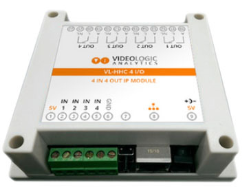 VIDEOLOGIC VLA-IO4-4R Módulo de relés IP Videologic  4 entradas digitales + 4 salidas Relé. Incluye alimentador 5V (1)