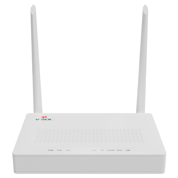 VSOL HG325ACT-A V-SOL Router ONT Wi-Fi 5 - 1X PON 4x LAN RJ45 GE 1x RJ11 1x CATV - 802.11ac 2x2 doble banda 2.4 y 5GHz - Ideal
