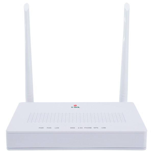 VSOL HG325N V-SOL Router ONT Wi-Fi 4 - 1X PON 4x LAN RJ45 10/100/1000Mbps 1x RJ11 - 802.11 b/g/n - Ideal para FTTH doméstico y