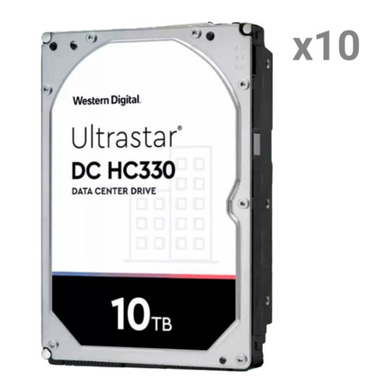 Comprar WESTERN DIGITAL 10xHD10TB-ENTERPRISE Disco duro Western Digital - 10 unidades | Capacidad 10 TB cada uno - Interfaz SATA 6 Gb/s - Modelo WUS721010ALE6L4 - Especial para Servidores y Data center - Suelto o instalado en DVR