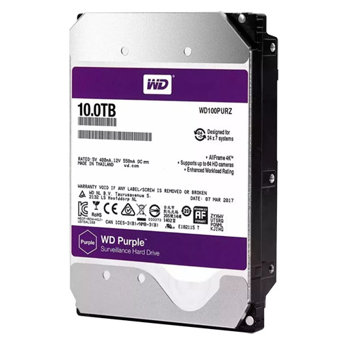 WESTERN DIGITAL HD10TB Disco duro Western Digital - Capacidad 10 TB - Interfaz SATA 6 Gb/s - Modelo WD100PURX-78 - Especial para