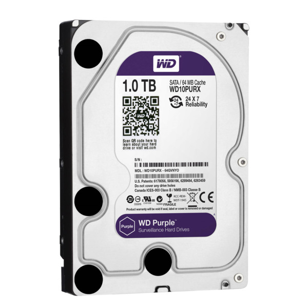 WESTERN DIGITAL HD1TB Disco duro - Capacidad 1 TB - Interfaz SATA 6 Gb/s - Modelo WD10PURX - Especial para Videograbadores - Sue