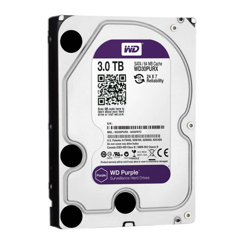 WESTERN DIGITAL HD3TB Disco duro - Capacidad 3 TB - Interfaz SATA 6 Gb/s - Modelo WD30PURX - Especial para Videograbadores - Sue