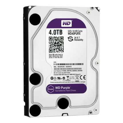 Comprar WESTERN DIGITAL HD4TB Disco duro - Capacidad 4 TB - Interfaz SATA 6 Gb/s - Modelo WD40PURX - Especial para Videograbadores - Suelto o instalado en DVR