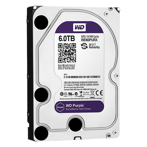 WESTERN DIGITAL HD6TB Disco duro Western Digital - Capacidad 6 TB - Interfaz SATA 6 Gb/s - Modelo WD60PURX - Especial para Video