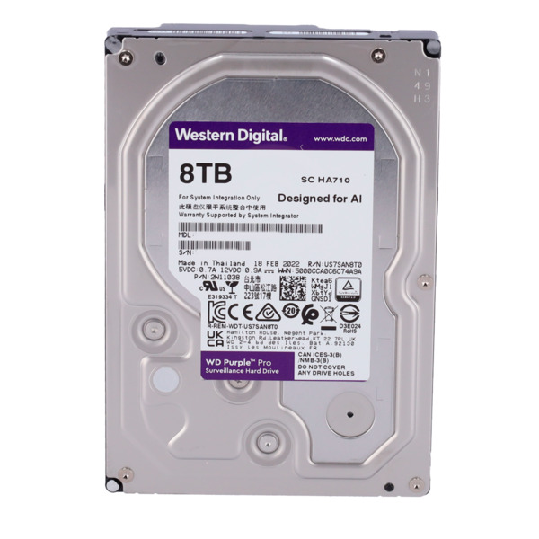 WESTERN DIGITAL HD8TB-PRO Disco duro Western Digital - Capacidad 8 TB - Interfaz SATA 6 Gb/s - Modelo WD8001PURA - Diseñado para (1)