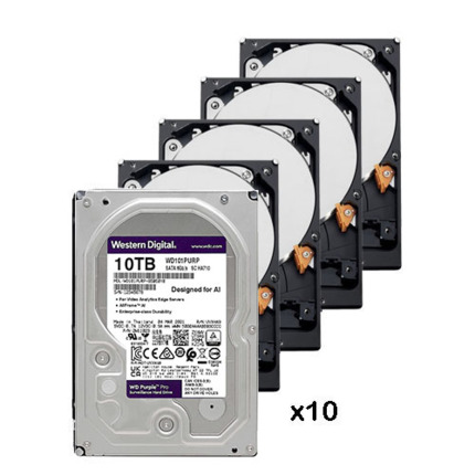 Comprar WESTERN DIGITAL PACK_10_WD101PURP Pack de 10 discos duros de 10 Tb ( 10240 Gb ) Western Digital