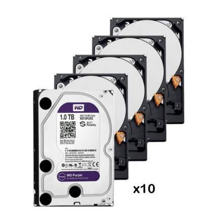 Comprar WESTERN DIGITAL PACK_10_WD10PURZ Pack de 10 discos duros de 1 Tb ( 1024 Gb ) Western Digital Purple