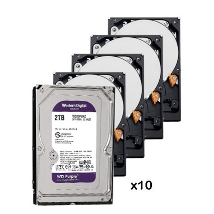 Comprar WESTERN DIGITAL PACK_10_WD23PURZ Pack de 10 discos duros de 2 Tb ( 2048 Gb ) Western Digital Purple