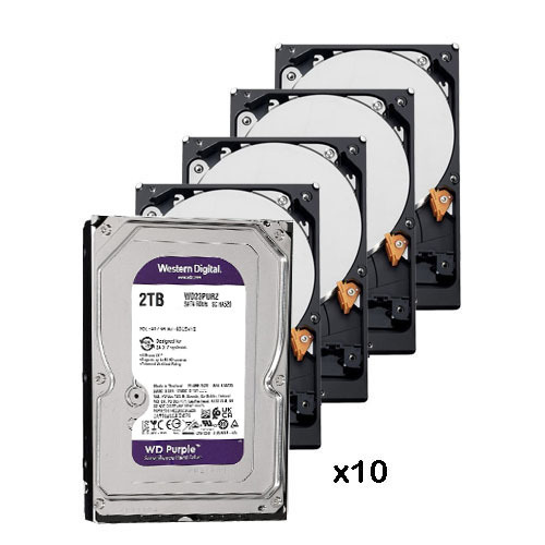 WESTERN DIGITAL PACK_10_WD23PURZ Pack de 10 discos duros de 2 Tb ( 2048 Gb ) Western Digital Purple