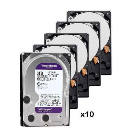 Comprar WESTERN DIGITAL PACK_10_WD33PURZ Pack de 10 discos duros de 3 Tb ( 3072 Gb ) Western Digital Purple