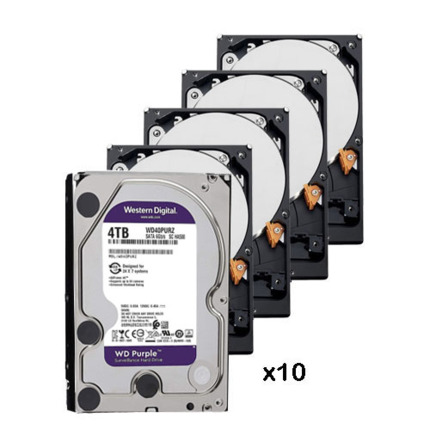Comprar WESTERN DIGITAL PACK_10_WD43PURZ Pack de 10 discos duros de 4 Tb ( 4096 Gb ) Western Digital Purple