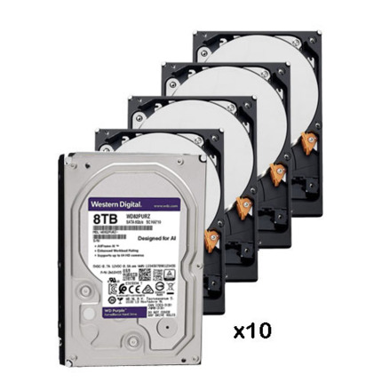 Comprar WESTERN DIGITAL PACK_10_WD84PURZ Pack de 10 discos duros de 8 Tb ( 8192 Gb ) Western Digital
