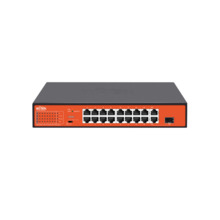 Switch PoE no gestionable Wi-Tek de gama comercial. 16 puertos PoE 10/100 Mbps. 1 puerto Uplink combo SFP Gigabit. Entrega PoE t