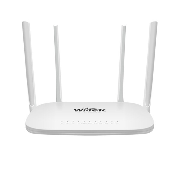 Router Wi-Fi Wi-Tek de banda dual. 4 puertos Ethernet 10/100Mbps. Velocidad WiFi de hasta 867 Mbps (5GHz) + 300 Mbps (2,4GHz). S