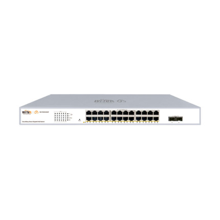 Comprar Wi-Tek WITEK-0035N WI-PCES326GF V2 Switch PoE gestionado en la nube. 24 puertos PoE Gigabit. 2 puertos Uplink SFP Gigabit. Entrega PoE total de 370W. Soporta gestión Wi-Tek en la nube y gestión remota vía APP. Soporta anti-bucle automático del pu