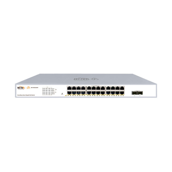 Wi-Tek WITEK-0035N WI-PCES326GF V2 Switch PoE gestionado en la nube. 24 puertos PoE Gigabit. 2 puertos Uplink SFP Gigabit. Entre