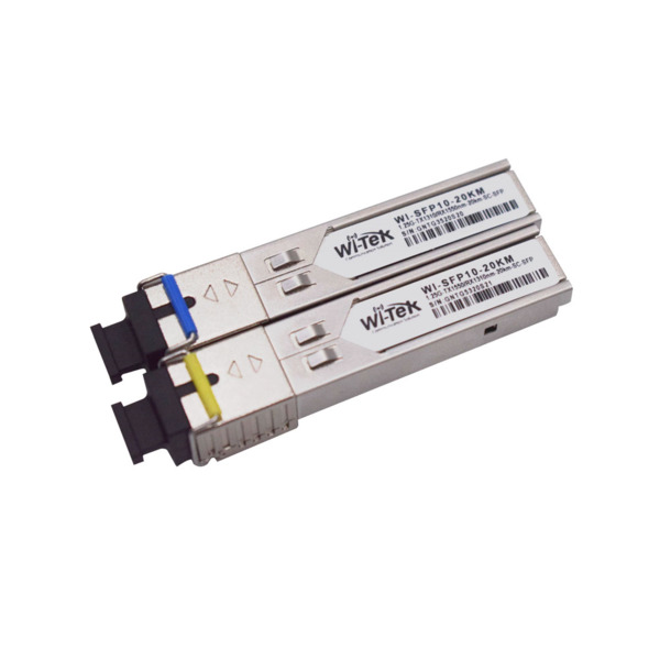 Wi-Tek WITEK-0083 WI-SFP10SC-20KM Transceptor SC SFP monomodo. Compatible con puertos SFP de 1000 Mbps. Conector Simplex SC. Dis