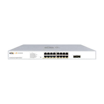 Comprar Wi-Tek WITEK-0089N WI-PCES318GF V2 Switch PoE gestionado en la nube. 16 puertos PoE Gigabit. 2 puertos Uplink SFP Gigabit. Entrega PoE total de 240W. Soporta gestión Wi-Tek en la nube y gestión remota vía APP. Soporta anti-bucle automático del pu
