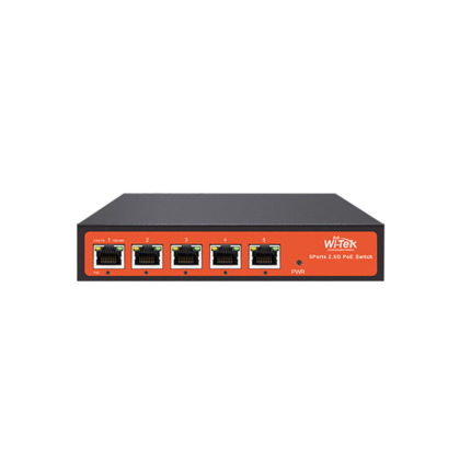 Comprar Wi-Tek WITEK-0099 WI-PS505G Switch PoE no gestionable Wi-Tek. 4 puertos PoE de 2,5 Gbps. 1 puerto Ethernet RJ45 de 2,5Gbps. Entrega PoE total de 65W. Soporta PoE 802.3af/at/bt. Auto-MDI/MDIX. Capacidad de conmutación de 25Gbps. Capacidad de direc