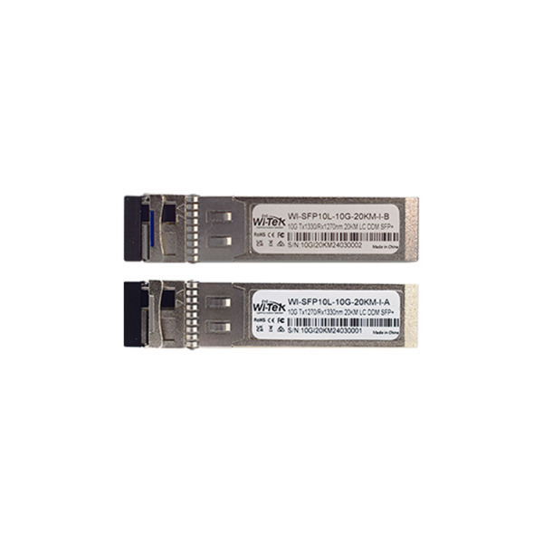 Wi-Tek WITEK-0122 WI-SFP10L-10G-20KM-I Módulo SFP Wi-Tek de fibra simple de 10 Gbps. Grado industrial. Distancia de hasta 20km.