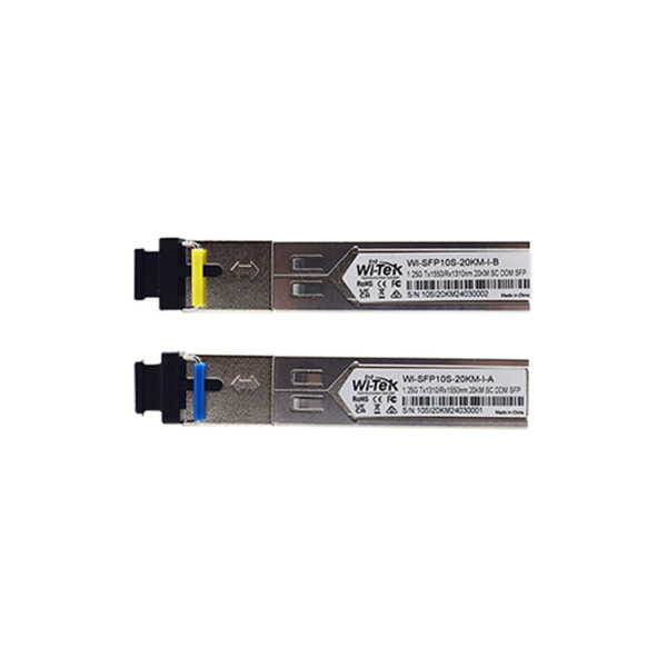 Wi-Tek WITEK-0128 WI-SFP10S-20KM-I Módulo SFP Wi-Tek de fibra simple de 1,25 Gbps. Grado industrial. Distancia de hasta 20 km. C