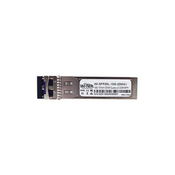 Wi-Tek WITEK-0131 WI-SFP20L-10G-20KM-I Módulo SFP Wi-Tek de fibra simple de 10 Gbps. Grado industrial. Distancia de hasta 20 km.