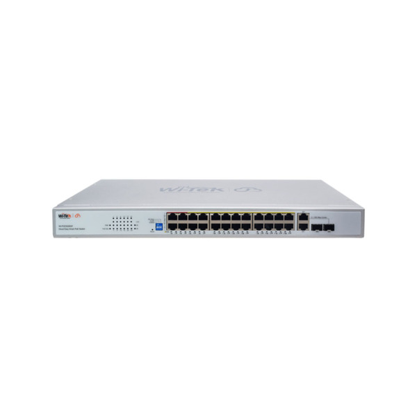 Wi-Tek WITEK-0159 WI-PCES226GF Switch PoE gestionado en la nube. 24 puertos PoE Fast Ethernet. 2 puertos Combo SFP Gigabit. Entr