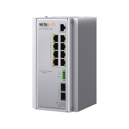 Comprar Wi-Tek WITEK-0171 WI-PCMS310GF-Alien-I Switch industrial Wi-Tek de capa 2+ gestionado en la nube. 8 puertos Gigabit RJ45 PoE (2 Hi-PoE 60W y 6 PoE 30W). 2 puertos SFP. Entrada DC amplia (9-52V). Protección contra sobretensiones 6kV. Gestión avanz