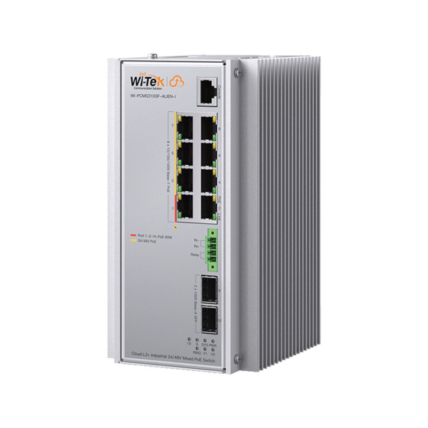 Wi-Tek WITEK-0171 WI-PCMS310GF-Alien-I Switch industrial Wi-Tek de capa 2+ gestionado en la nube. 8 puertos Gigabit RJ45 PoE (2