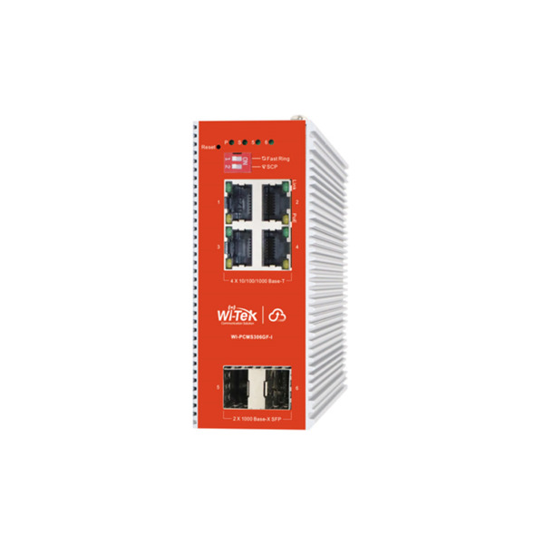 Wi-Tek WITEK-0172 WI-PCMS306GF-I V2 Switch industrial Wi-Tek gestionado en la nube. 4 puertos Gigabit RJ45 PoE+ (IEEE 802.3af/at