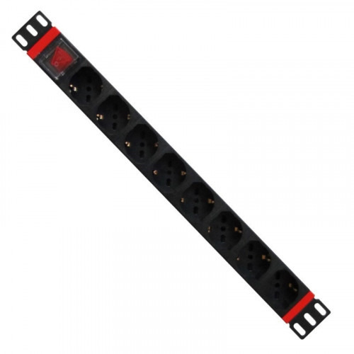 WP WPN-PDU-C01-08 unidad de distribución de energía (PDU) 8 salidas AC 1U Negro, Rojo (1)